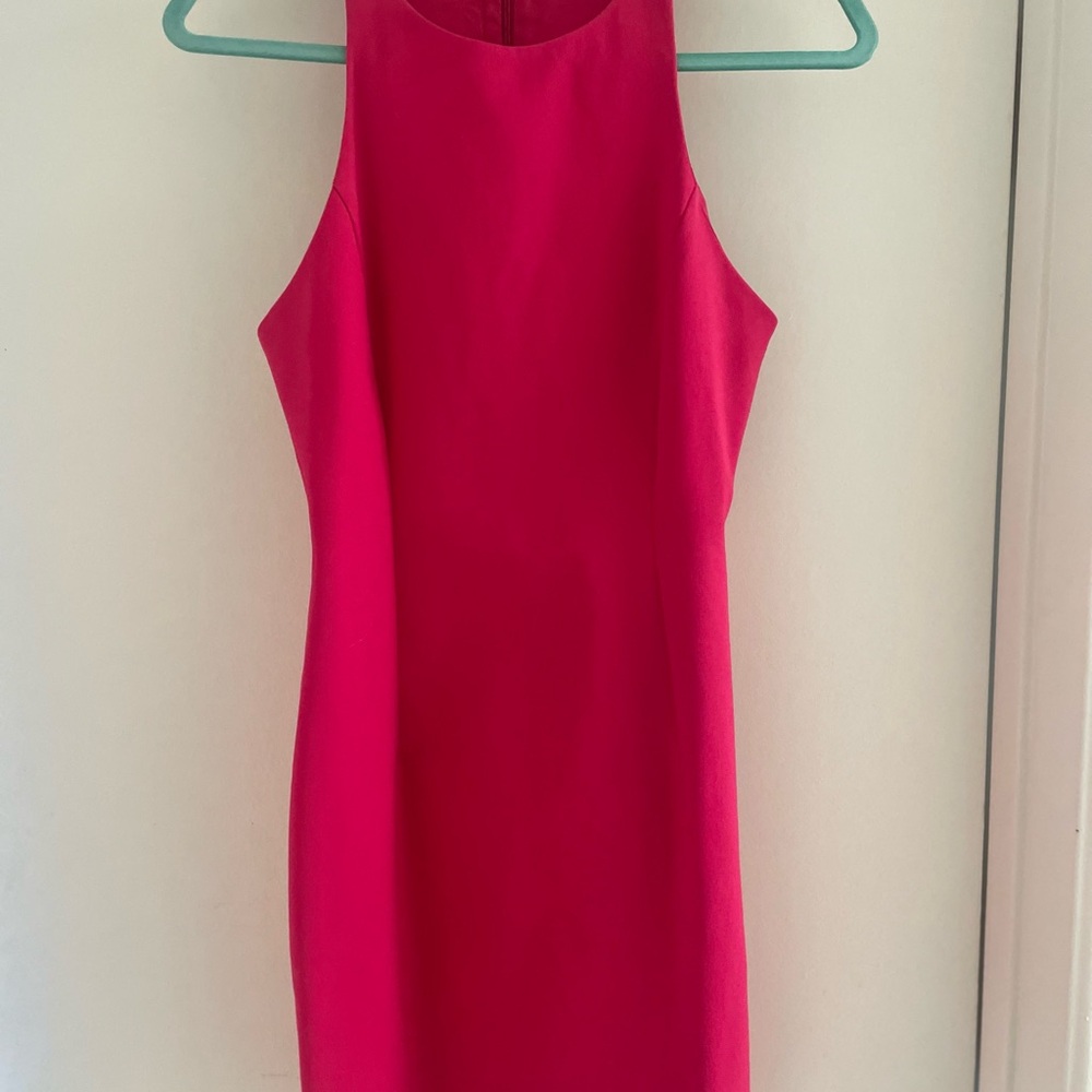 Elegant Pink Sleeveless Dress thigh high dress.